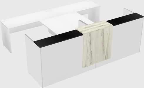 Shared u-shaped reception desks
