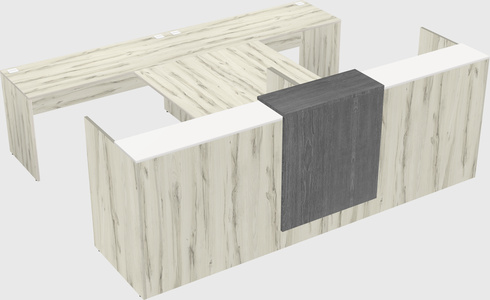 Shared u-shaped reception desks