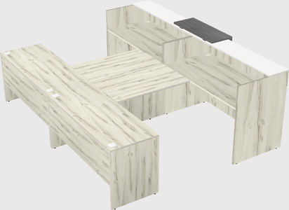 Shared u-shaped reception desks