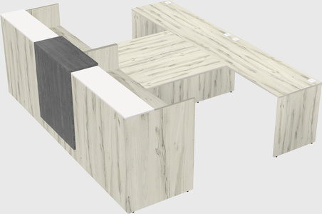 Shared u-shaped reception desks