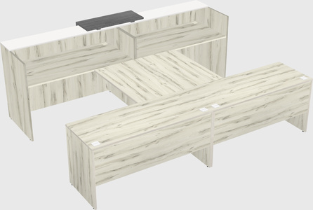 Shared u-shaped reception desks