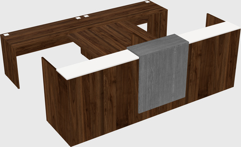 Shared u-shaped reception desks