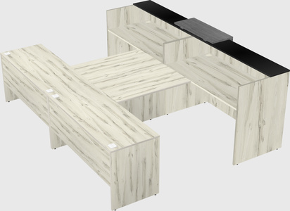 Shared u-shaped reception desks