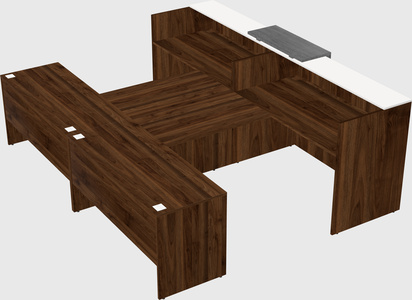 Shared u-shaped reception desks