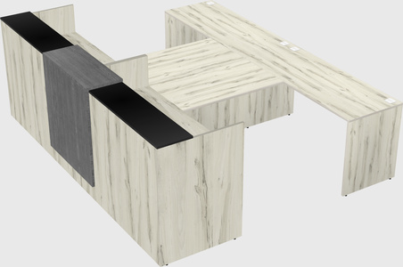 Shared u-shaped reception desks