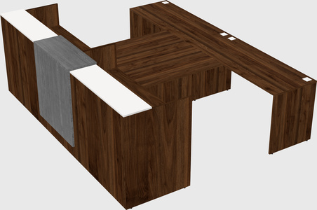 Shared u-shaped reception desks