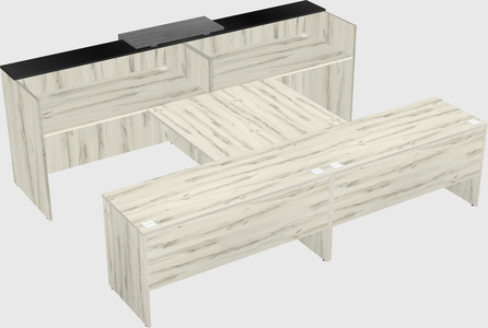Shared u-shaped reception desks
