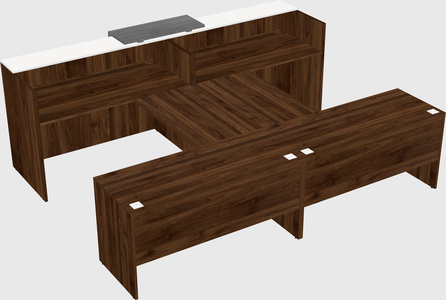Shared u-shaped reception desks