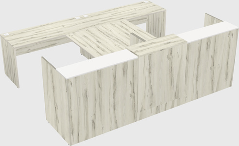 Shared u-shaped reception desks