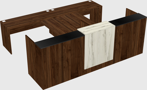 Shared u-shaped reception desks