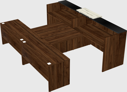 Shared u-shaped reception desks