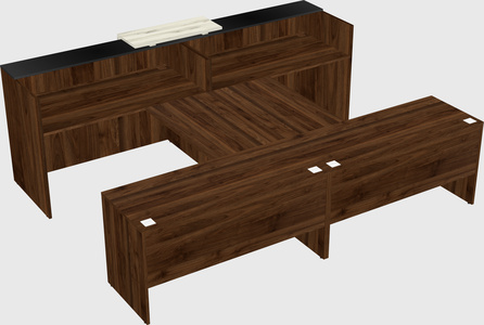 Shared u-shaped reception desks