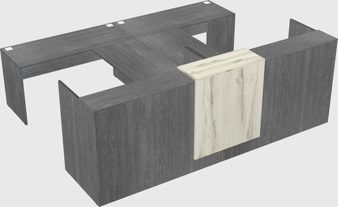 Shared u-shaped reception desks