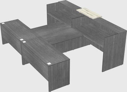 Shared u-shaped reception desks