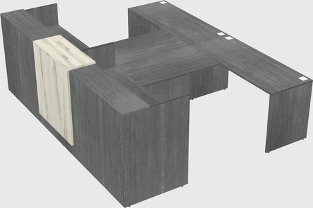 Shared u-shaped reception desks