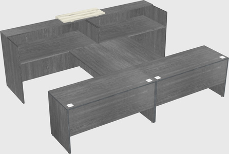 Shared u-shaped reception desks