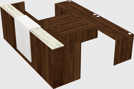 Shared u-shaped reception desks