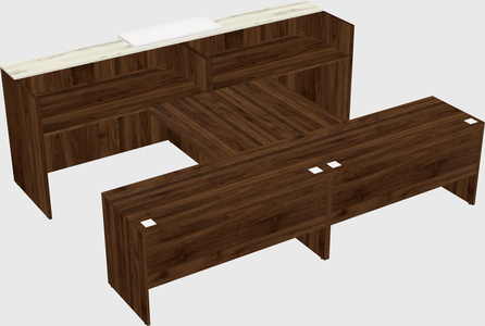 Shared u-shaped reception desks