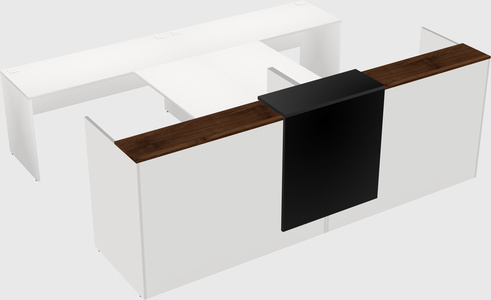 Shared u-shaped reception desks