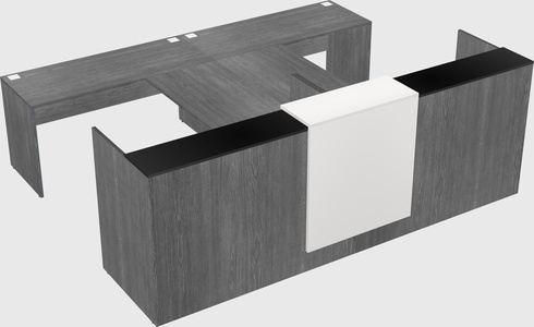Shared u-shaped reception desks
