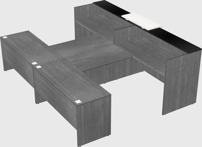 Shared u-shaped reception desks