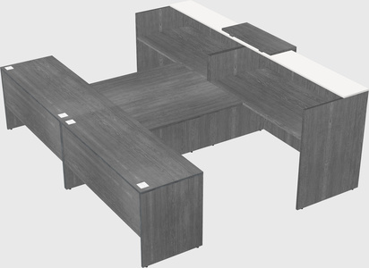 Shared u-shaped reception desks