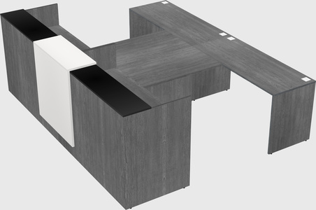 Shared u-shaped reception desks