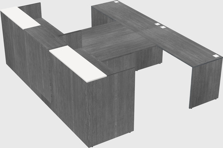 Shared u-shaped reception desks