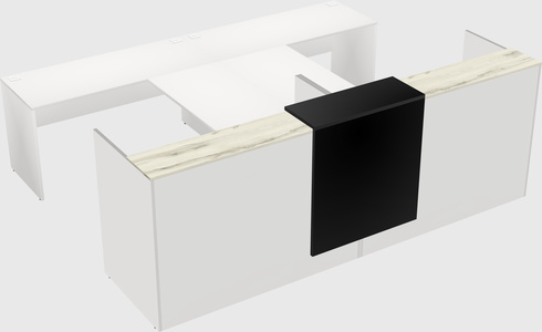 Shared u-shaped reception desks