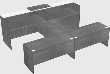 Shared u-shaped reception desks