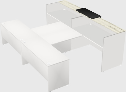 Shared u-shaped reception desks