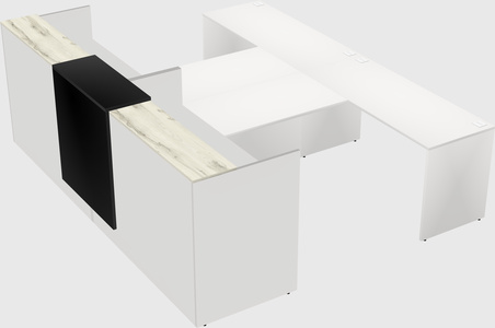 Shared u-shaped reception desks