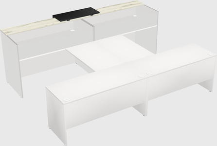 Shared u-shaped reception desks