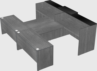 Shared u-shaped reception desks