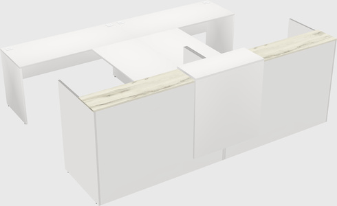 Shared u-shaped reception desks