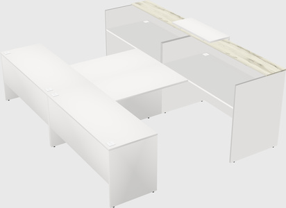 Shared u-shaped reception desks