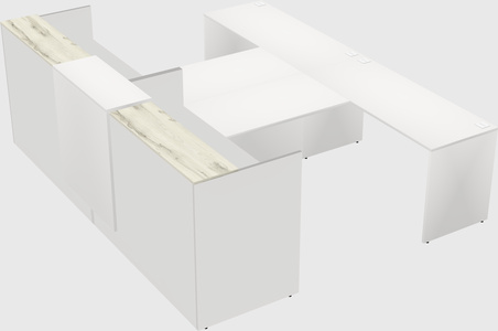 Shared u-shaped reception desks