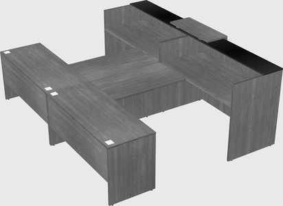 Shared u-shaped reception desks