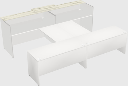 Shared u-shaped reception desks