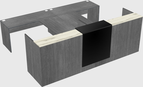 Shared u-shaped reception desks