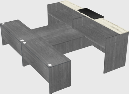Shared u-shaped reception desks
