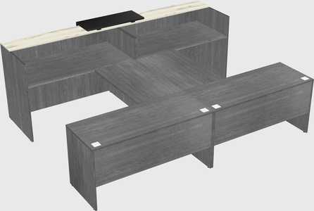 Shared u-shaped reception desks