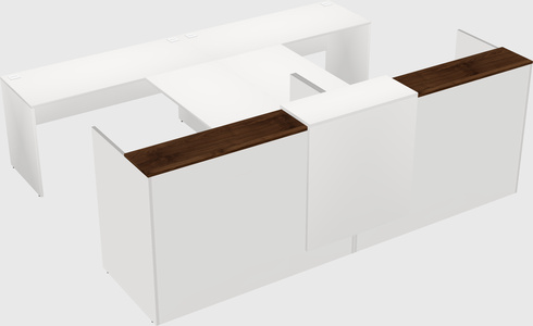 Shared u-shaped reception desks