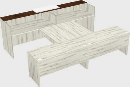 Shared u-shaped reception desks