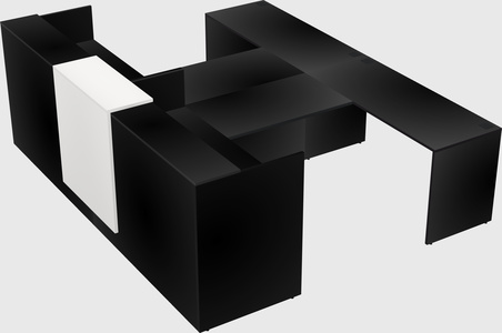 Shared u-shaped reception desks