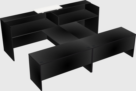 Shared u-shaped reception desks