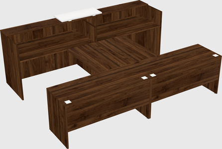 Shared u-shaped reception desks