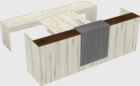 Shared u-shaped reception desks
