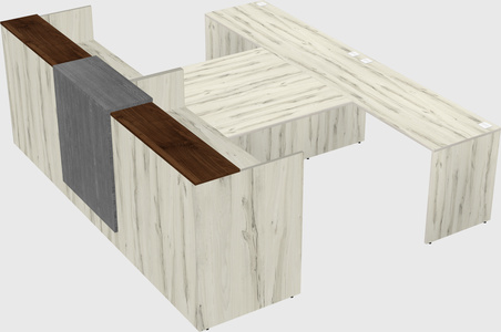 Shared u-shaped reception desks