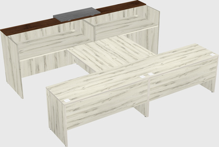 Shared u-shaped reception desks